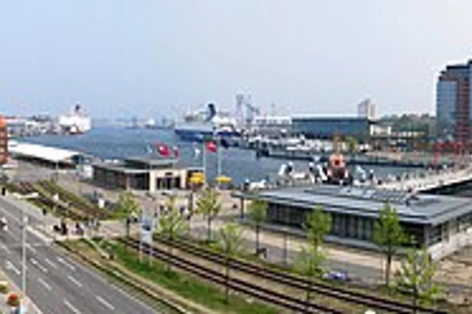 Blick auf den Hafen von Kiel.